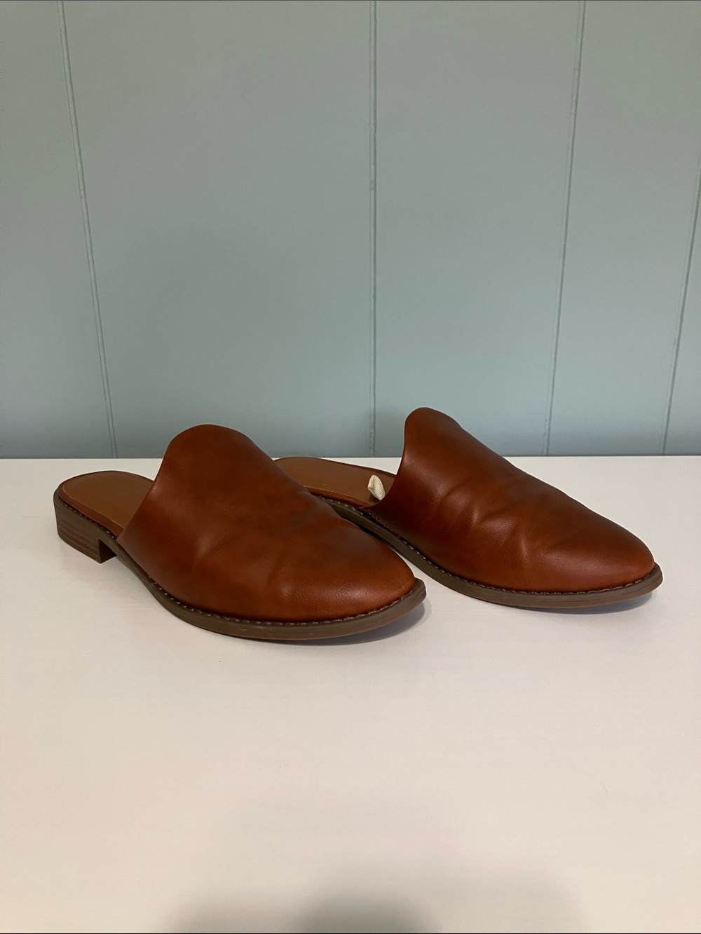 Universal Thread Brown Leather Slip-On Mules